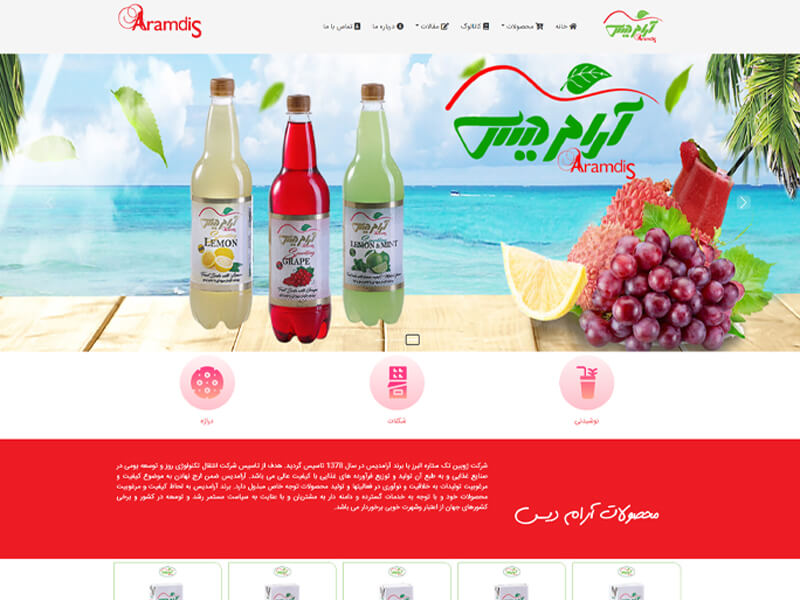طراحی سایت فروشگاهی فروشگاه آرامدیس